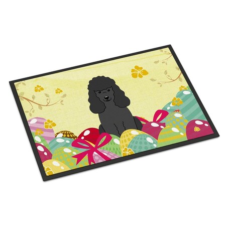 Carolines Treasures 18 x 27 in. Easter Eggs Poodle Black Indoor or Outdoor Mat BB6071MAT